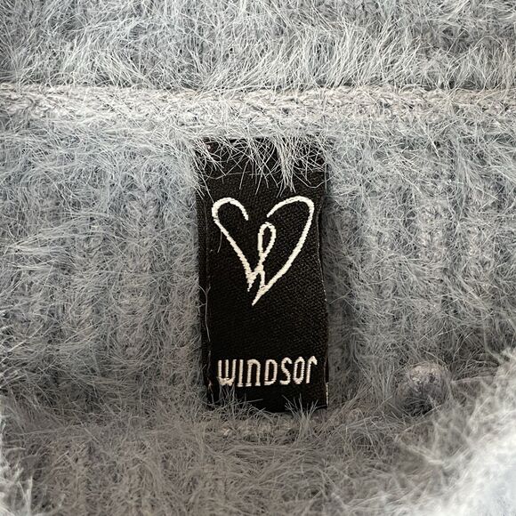 Windsor Cropped Tie Front Mock Neck Sweater Women’s Sm Powder Blue Pastel Cozy - Picture 7 of 16